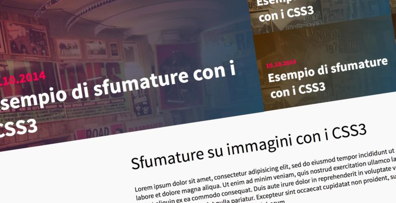 Sfumature su immagini con i CSS3 per Design in stile Magazine