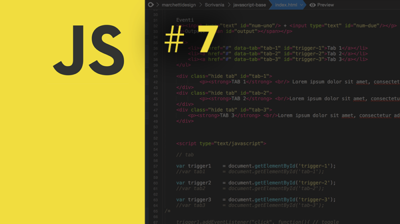 Guida Javascript Base: #7 Esempi pratici di eventi su pagine web con un Tab Layout