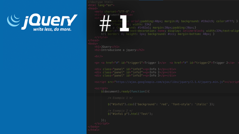 Guida Jquery Base: #1 Cos’è jQuery, inclusione e sintassi base